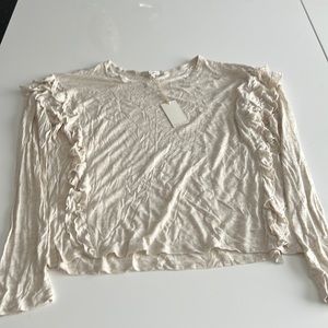 Z supply cream ruffle top
